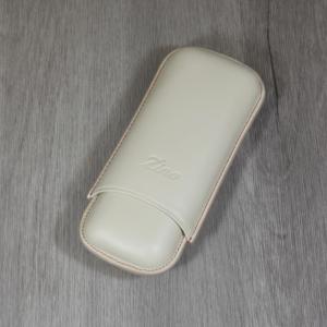 Zino Robusto Size Leather Case - Fits 2 Cigars - Beige (End of Line)