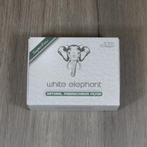 White Elephant Natural Meerschaum 9mm Filters - Pack of 40