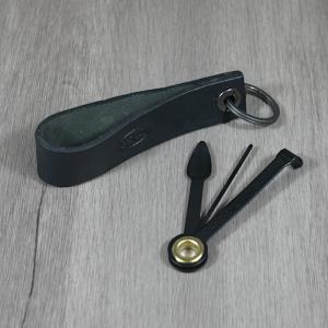 Chacom Leather Keyring Pipe Stand With Pipe Tool - Black
