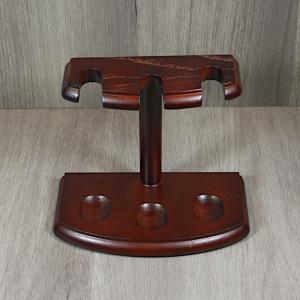 Cherry Wood Pipe Rack - Holds 3 Pipes