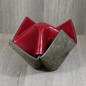 Savinelli Origami Leather Pipe Holder Stand - Brown & Amaranth (End of Line)