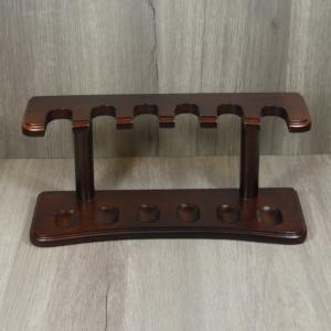Wood Pipe Rack - Holds 6 Pipe - Walnut