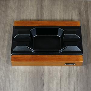 Angelo Wood & Aluminium Cigar Ashtray - 2 Cigar Rests