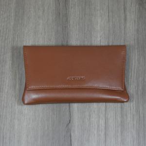 Artamis Tan Leather Button Pouch with Paper Holder