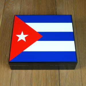 Matte Cuban Flag Humidor - 20 Cigar Capacity
