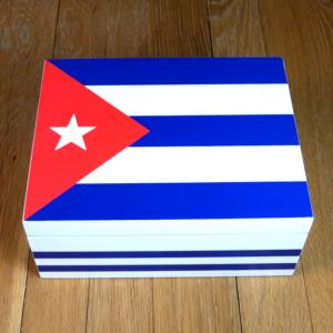 Matte Cuban Flag Humidor - 40 Cigar Capacity