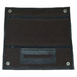 Brown Canvas Wallet With Rubber Lining And Paper Holder