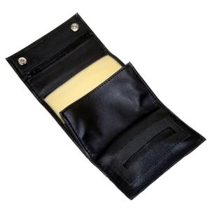 Black Leatherette Hand Rolling Tobacco Sifter Pouch and Paper Holder