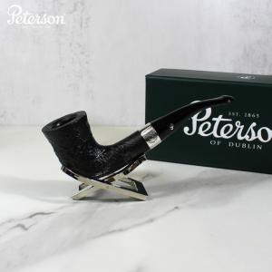 Peterson Sherlock Holmes Mycroft Silver Mounted Black Sandblast P Lip Pipe (PE1751)