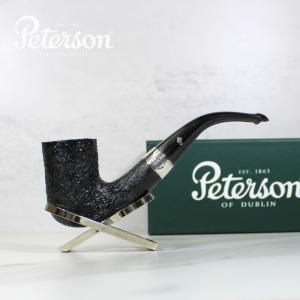 Peterson Sherlock Holmes Rathbone Black Sandblasted Silver Mounted P Lip Pipe (PE1917)