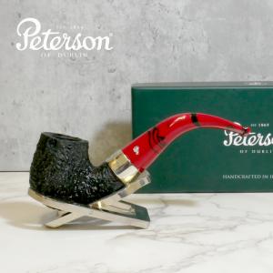 Peterson Dracula 221 Sandblasted Ebony Nickel Mounted Fishtail Pipe (PE2176)