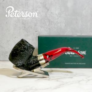 Peterson Dracula 306 Sandblasted Ebony Nickel Mounted Fishtail Pipe (PE2178)