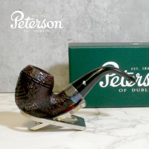 Peterson Sherlock Holmes Sandblasted Baskerville Silver Mounted P Lip Pipe (PE2181)