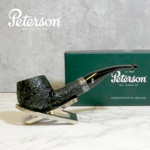 Peterson Cara Ebony 408 Silver Mounted Sandblast Fishtail Pipe (PE2192) - End of Line