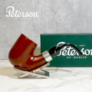 Peterson Pub Terracotta Silver Mounted Bent P Lip Pipe (PE2197)