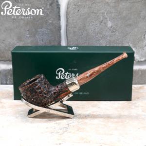 Peterson Derry Rustic 606 Nickel Mounted 9mm Filter Fishtail Pipe (PE2582)