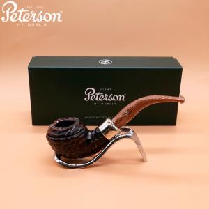 Peterson Derry Rustic 999 Nickle Mounted 9mm Filter Fishtail Pipe (PE2607)