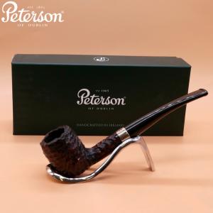 Peterson Junior Pear Rusticated Nickel Mounted Fishtail Pipe (PE2612)