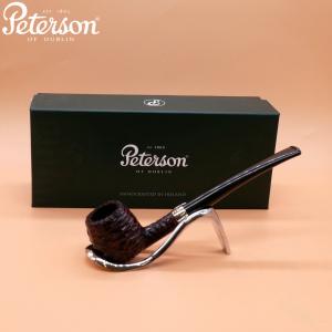 Peterson Junior Canted Billiard Rusticated Nickel Mounted Fishtail Pipe (PE2613)