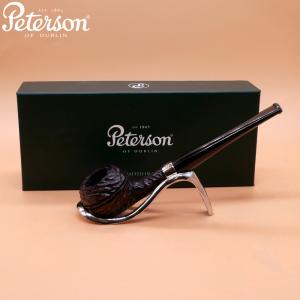 Peterson Junior Rusticated Squat Rhodesian Nickel Mounted Fishtail Pipe (PE2619)