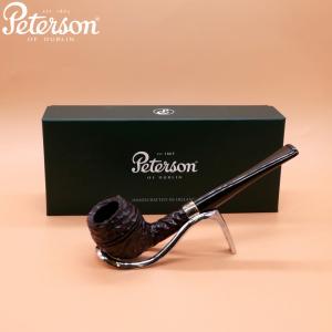 Peterson Junior Rusticated Rhodesian Nickel Mounted Fishtail Pipe (PE2631)