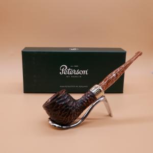 Peterson Derry Rustic 606 Nickel Mounted 9mm Filter Fishtail Pipe (PE2635)