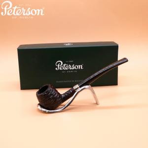 Peterson Junior Canted Apple Rusticated Nickel Mounted Fishtail Pipe (PE2646)