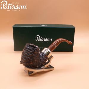 Peterson Derry Rustic X220 Nickel Mounted 9mm Filter Fishtail Pipe (PE2833)