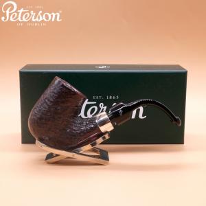 Peterson Pub Sandblasted Silver Mounted Bent P Lip Pipe (PE2862)