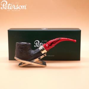 Peterson Dracula 01 Sandblasted Ebony Nickel Mounted 9mm Fishtail Pipe (PE2876)