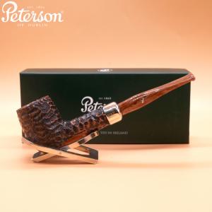 Peterson Derry Rustic 106 Nickel Mounted 9mm Filter Fishtail Pipe (PE2919)