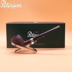 Peterson Junior Canted Apple Rusticated Nickel Mounted Fishtail Pipe (PE2925)