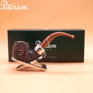 Peterson Derry Rustic 221 Nickel Mounted 9mm Filter Coffee Fishtail Pipe (PE2942)
