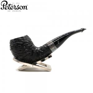 Peterson Sherlock Holmes Deerstalker Rustic Silver Mounted 9mm P Lip Pipe (PE2992)