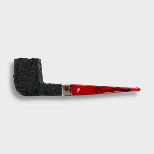 Peterson Dracula 444 Rusticated Ebony Nickel Mounted Fishtail Pipe (PE3188)