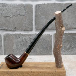 Angelo Dark Brown Polished Briar Churchwarden 9mm Filter Pipe (ANG01)