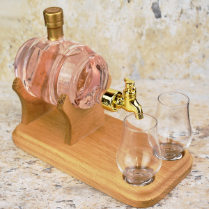 Gin Barrel and 2 Glasses with Tap Decanter (Stylish Whisky) - 40% 350ml