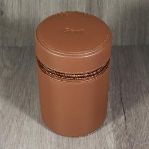 Peterson Grafton Large Travel Tobacco Jar - Brown Leather