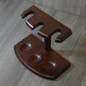 Walnut Pipe Rack - Holds 3 Pipes