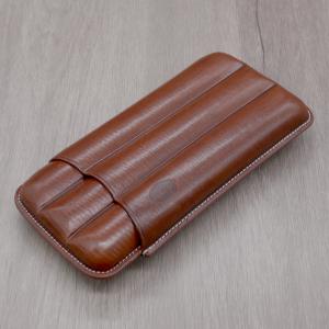 Jemar Leather Cigar Case - 3 Finger - 56 RG - Brown