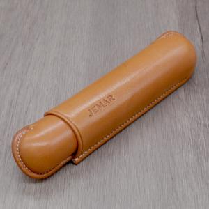 Jemar Leather Cigar Case - Single Robusto - Natural
