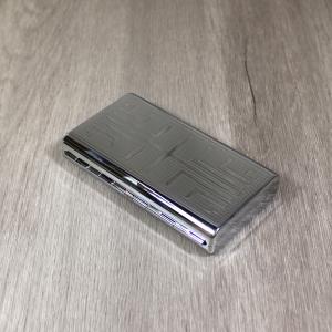 Pattern Silver Lines Cigarette Case - Holds 14 Super King Cigarettes