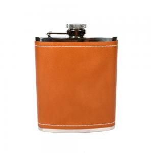 Peterson 6oz Hip Flask  - Tan Leather