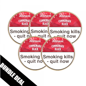 Bundle Deal - Peterson Connemara Black Pipe Tobacco 5 x 50g Tin