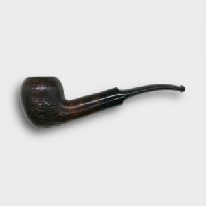 Real Briar Sandblast Bent 9mm Filter Fishtail Pipe (RB001)