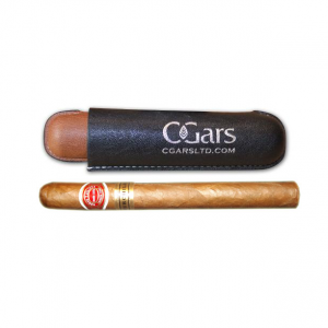 C.Gars Two Tone Leather Cigar Case Grande and Romeo y Julieta Churchill Cuban Sampler