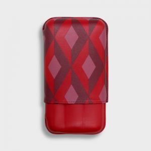 Recife Red Patterned Cigar Case - 3 Cigar Capacity