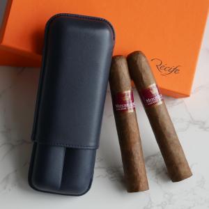 Mitchellero and Recife Space Blue Case Sampler - 2 Cigars with Cigar Case