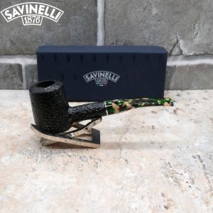 Savinelli Camouflage Rustic 310 Black 6mm Fishtail Pipe (SAV723)