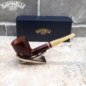 Savinelli Menta 412 Smooth Burgundy 6mm Filter Fishtail Pipe (SAV579)